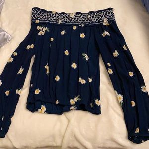 Navy blue one shoulder